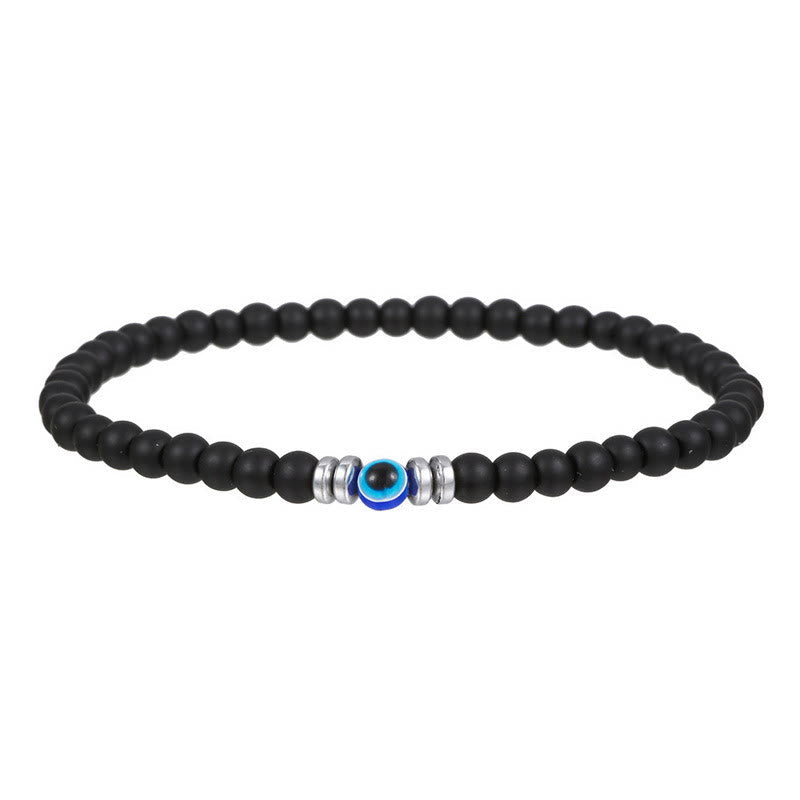 Mannen 4mm Natuurlijke Steen Boze Oog Perlen Armband - Thor