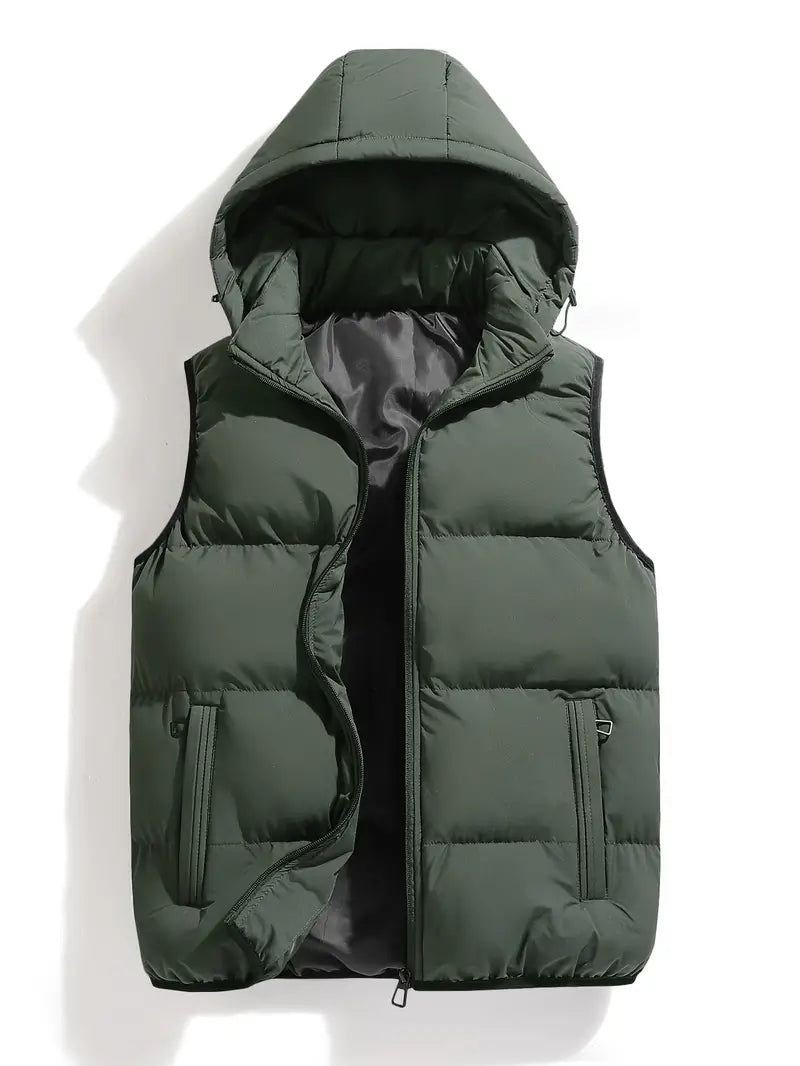 Duurzame Gewatteerde Heren Bodywarmer met Capuchon – Leonardo