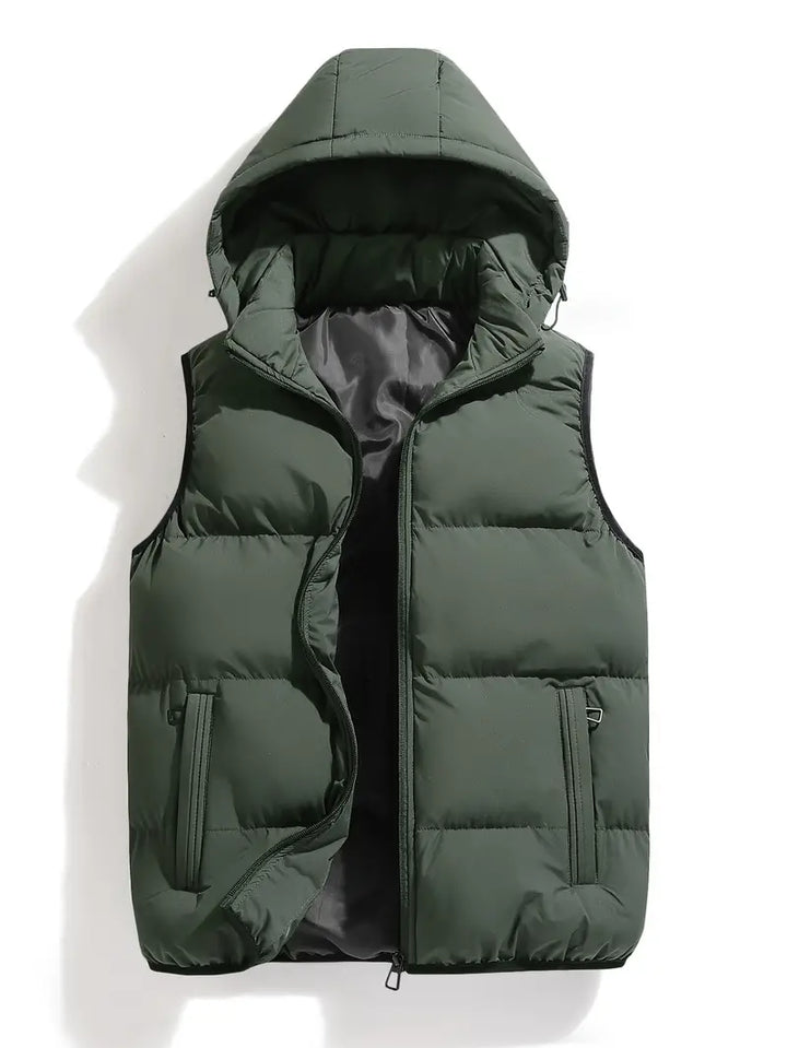 Duurzame Gewatteerde Heren Bodywarmer met Capuchon – Leonardo