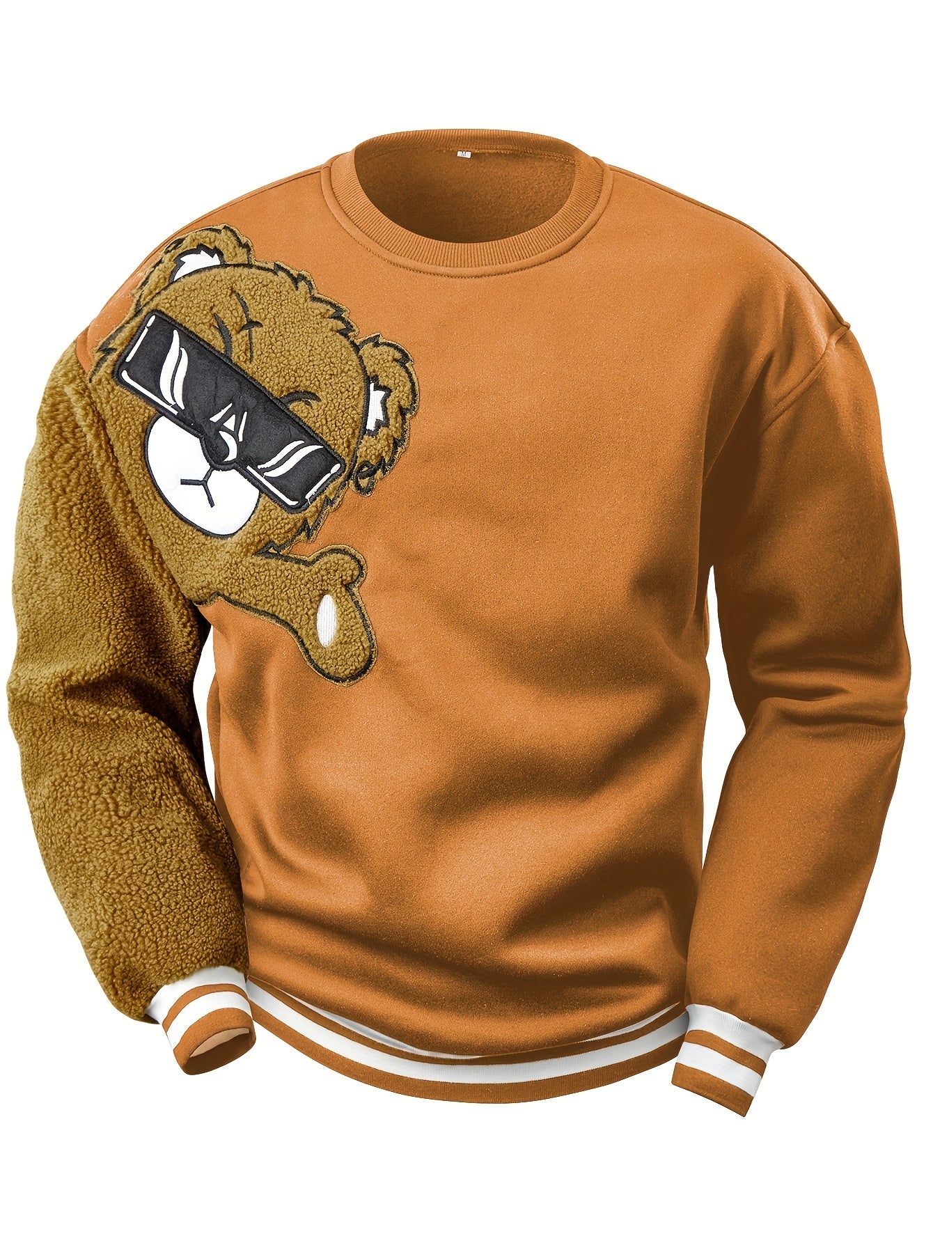 Heren Sweatshirt met Geborduurde Cartoonbeer - Jasper