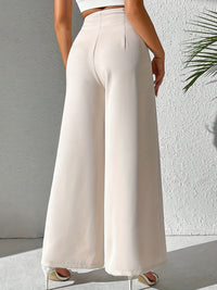 Beige High-Waist Wide-Leg Broek voor Dames - Yara