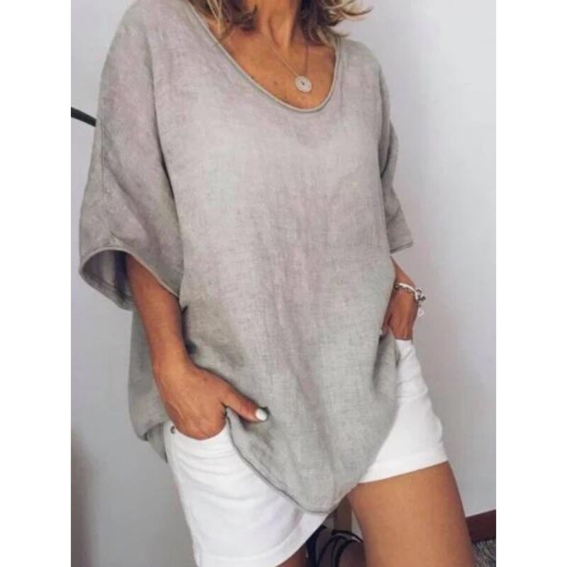 Oversized lniany damski T-shirt – Elin