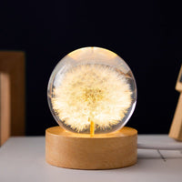 Kristallen Bol Lamp met Eeuwige Bloemen – Lumora