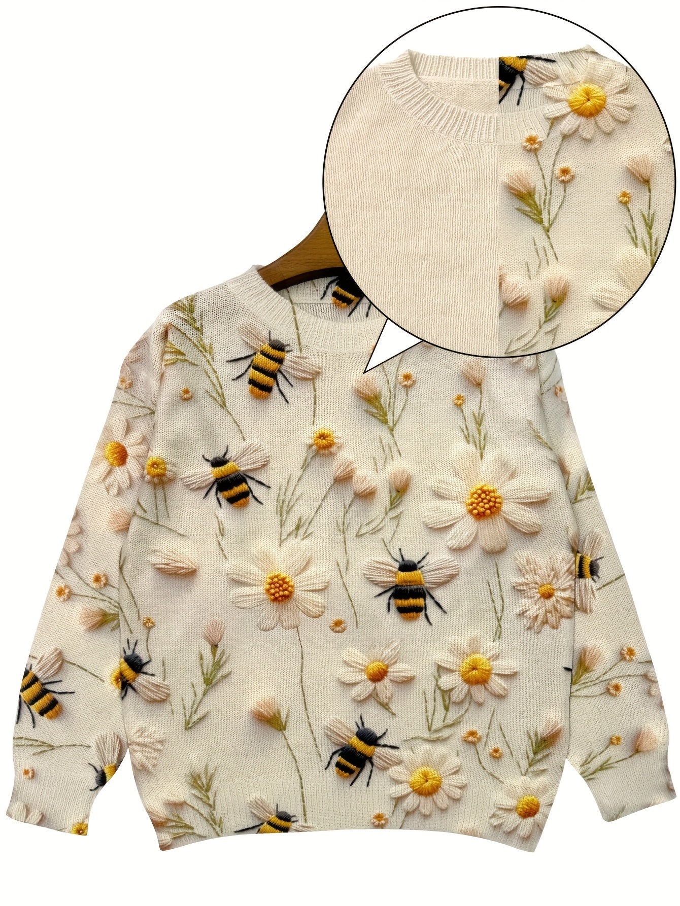 Trendy Dames Sweater met Bijenmotief - Sophie