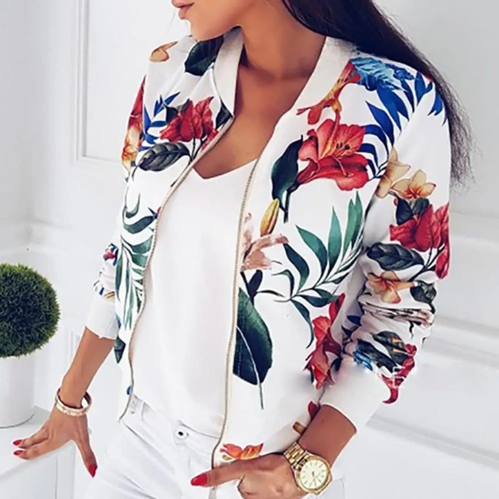 Lange Mouwen Dames Zomerjas met Bloemenprint – Liora