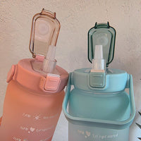 2L Motiverende Waterfles met Tijdmarkeringen - HydroMotivator
