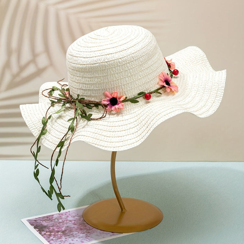 Dames Zomer Strohoed met Bloemen- en Fruitdetails – Solène