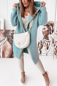 Gebreid Dames Vest met Capuchon en Knoopsluiting – Waldaine