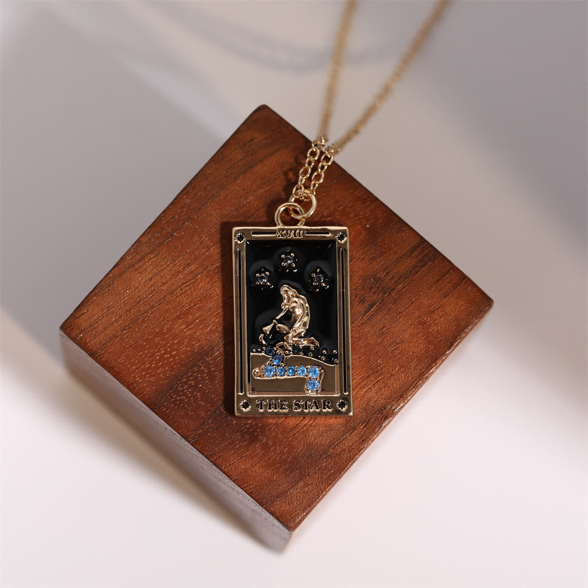 Zirkonia Vergulde Tarot Druppel Hanger Ketting - Amara