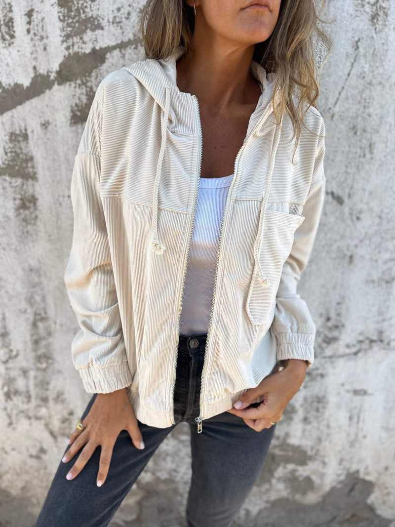 Dames vest met capuchon en rits – Liana
