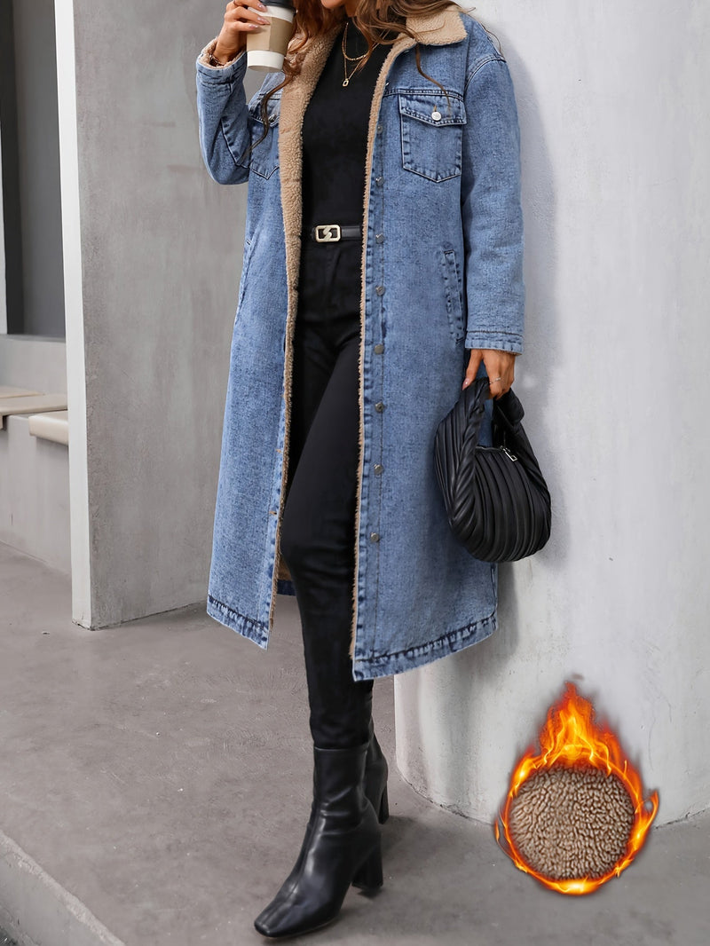 Pikowana niebieska kurtka dżinsowa - Sofia