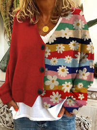 Trendy Patchwork Dames Vest met Knopen - Elise