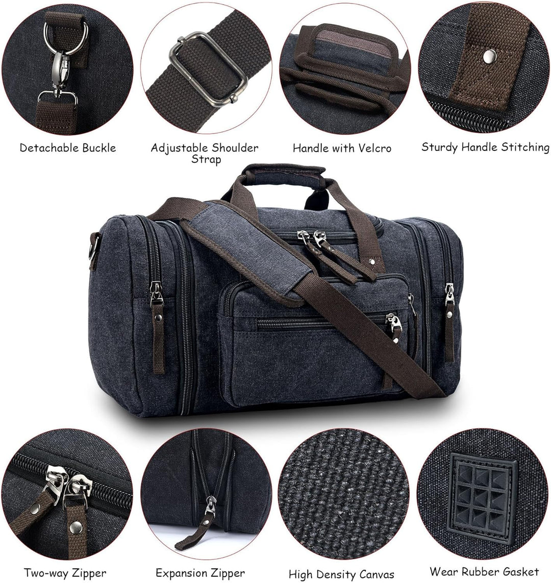 Uitbreidbare Canvas Sporttas – 40L tot 50L Reis Handbagage