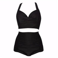 Zwarte Bikiniset met Haltertop en Hoge Taille – Alina