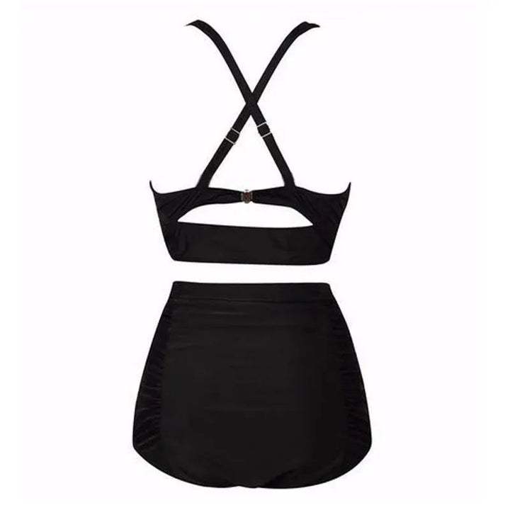 Zwarte Bikiniset met Haltertop en Hoge Taille – Alina