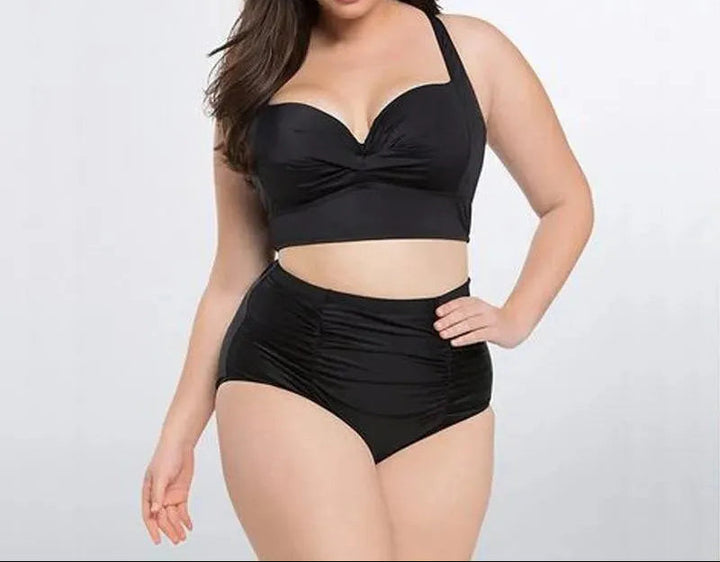 Zwarte Bikiniset met Haltertop en Hoge Taille – Alina