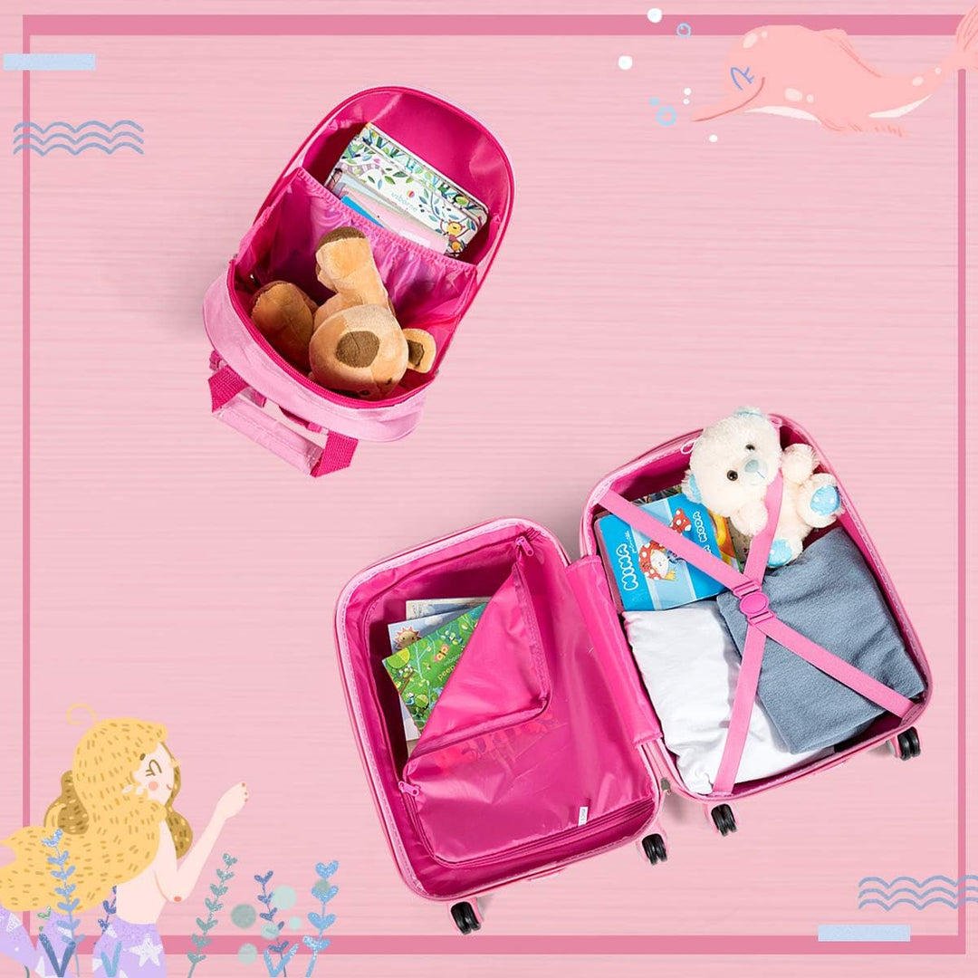 2-Delige Kinder Bagageset met Rugzak – Lichtgewicht Reis Koffer