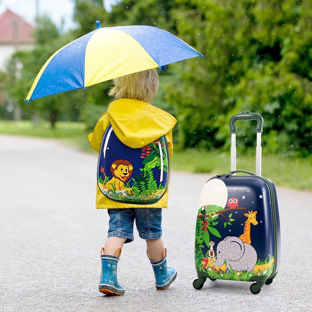 2-Delige Kinder Bagageset met Rugzak – Lichtgewicht Reis Koffer