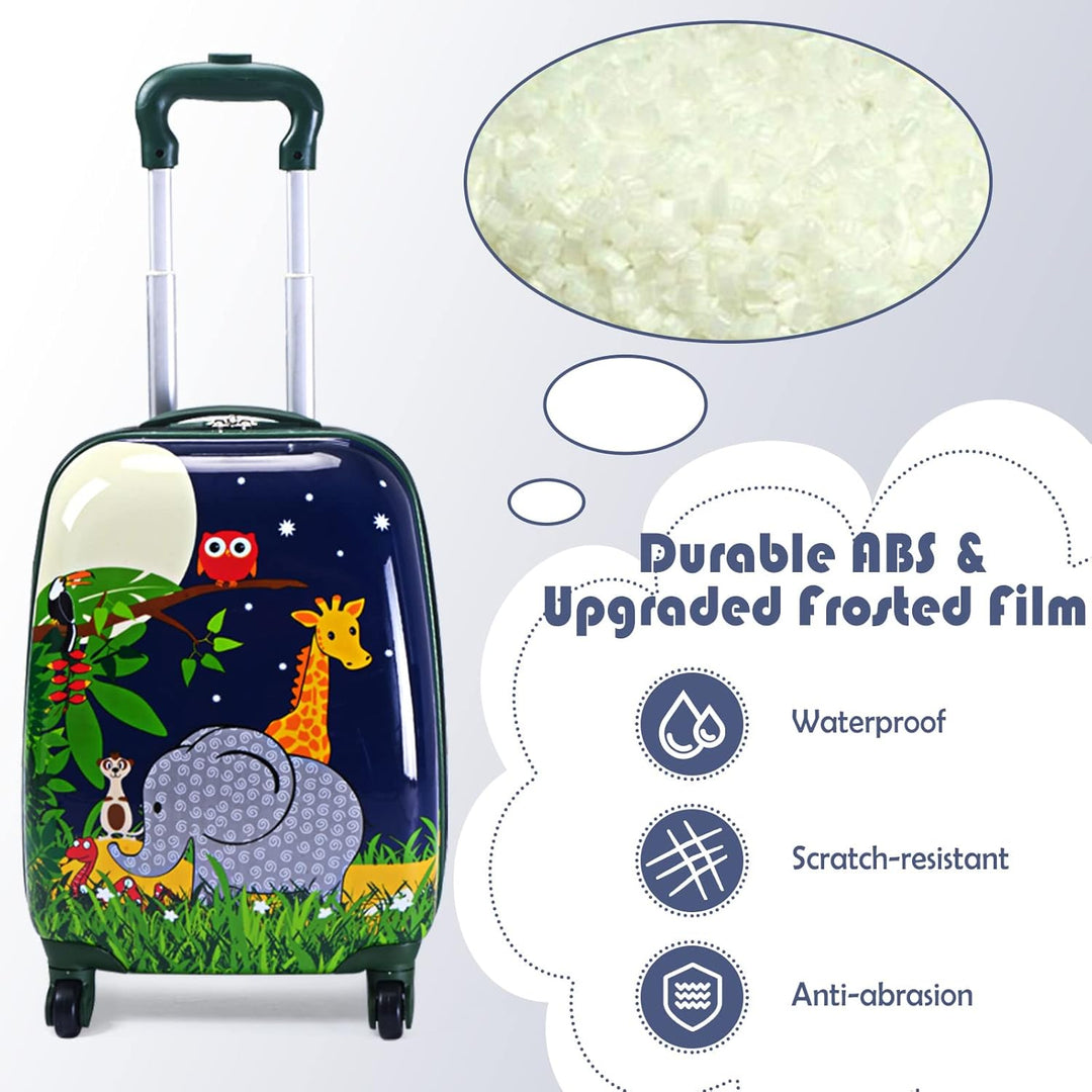 2-Delige Kinder Bagageset met Rugzak – Lichtgewicht Reis Koffer