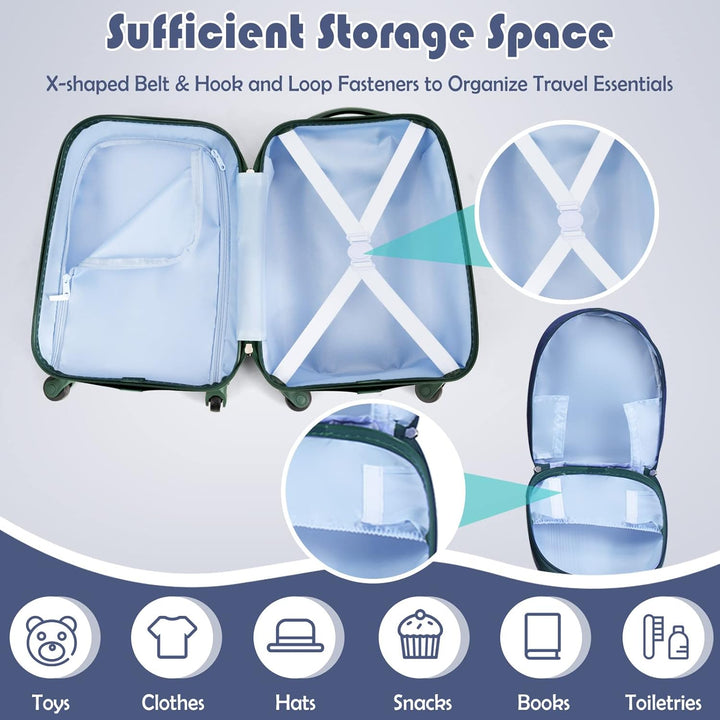 2-Delige Kinder Bagageset met Rugzak – Lichtgewicht Reis Koffer