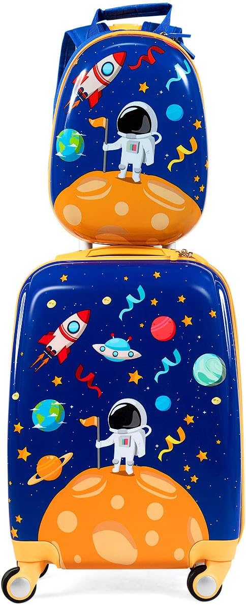 2-Delige Kinder Bagageset met Rugzak – Lichtgewicht Reis Koffer