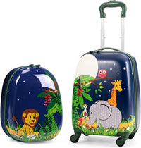 2-Delige Kinder Bagageset met Rugzak – Lichtgewicht Reis Koffer