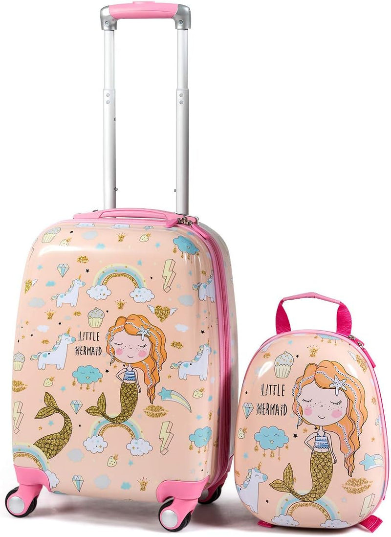 2-Delige Kinder Bagageset met Rugzak – Lichtgewicht Reis Koffer