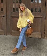 Dames Stretch Jeans met Wijde Pijpen en Hartjesprint - Amelie