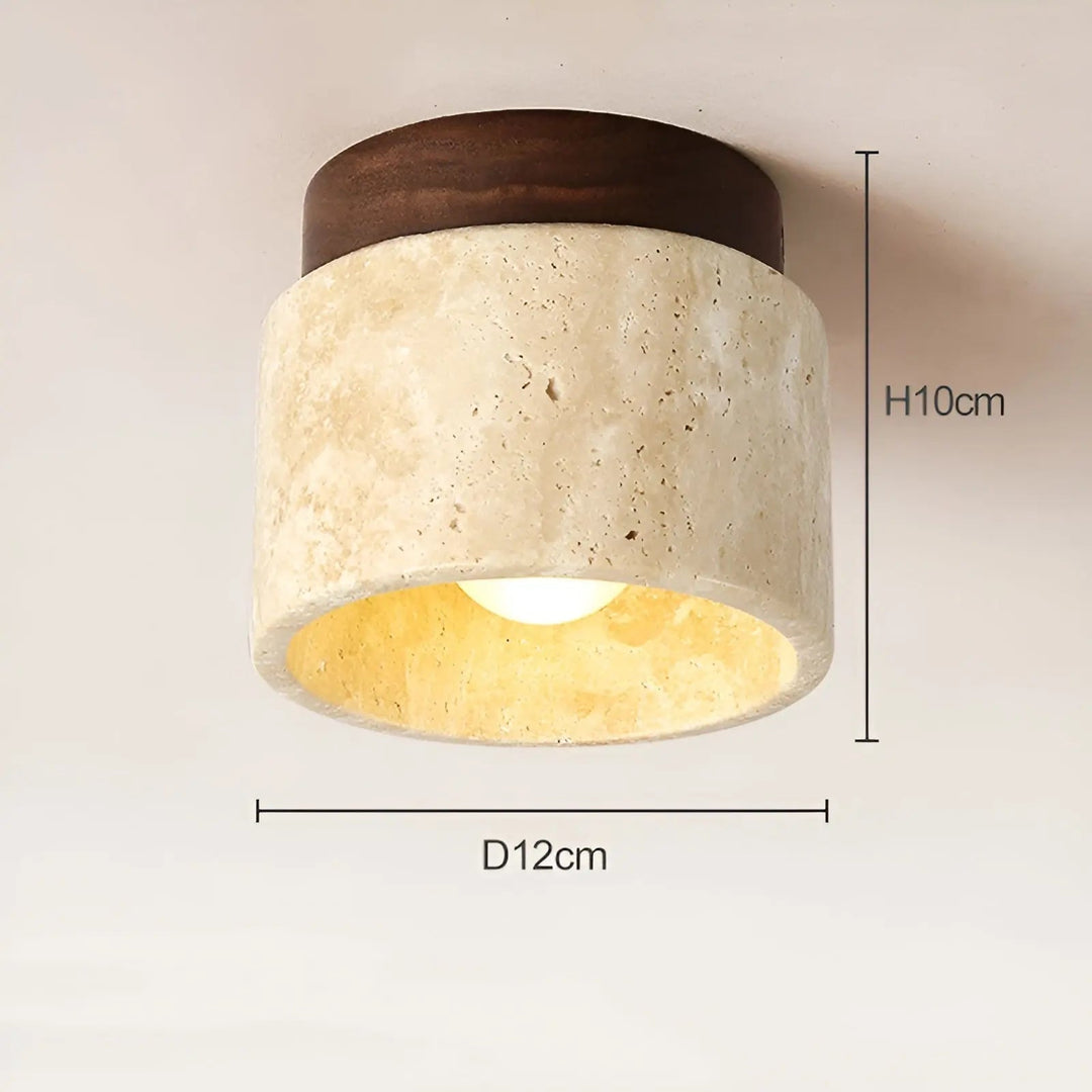 Rustieke Travertijn Plafondlamp - TravaGlow