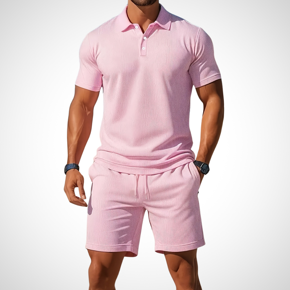 Casual polo- en shortset voor heren – Enrico