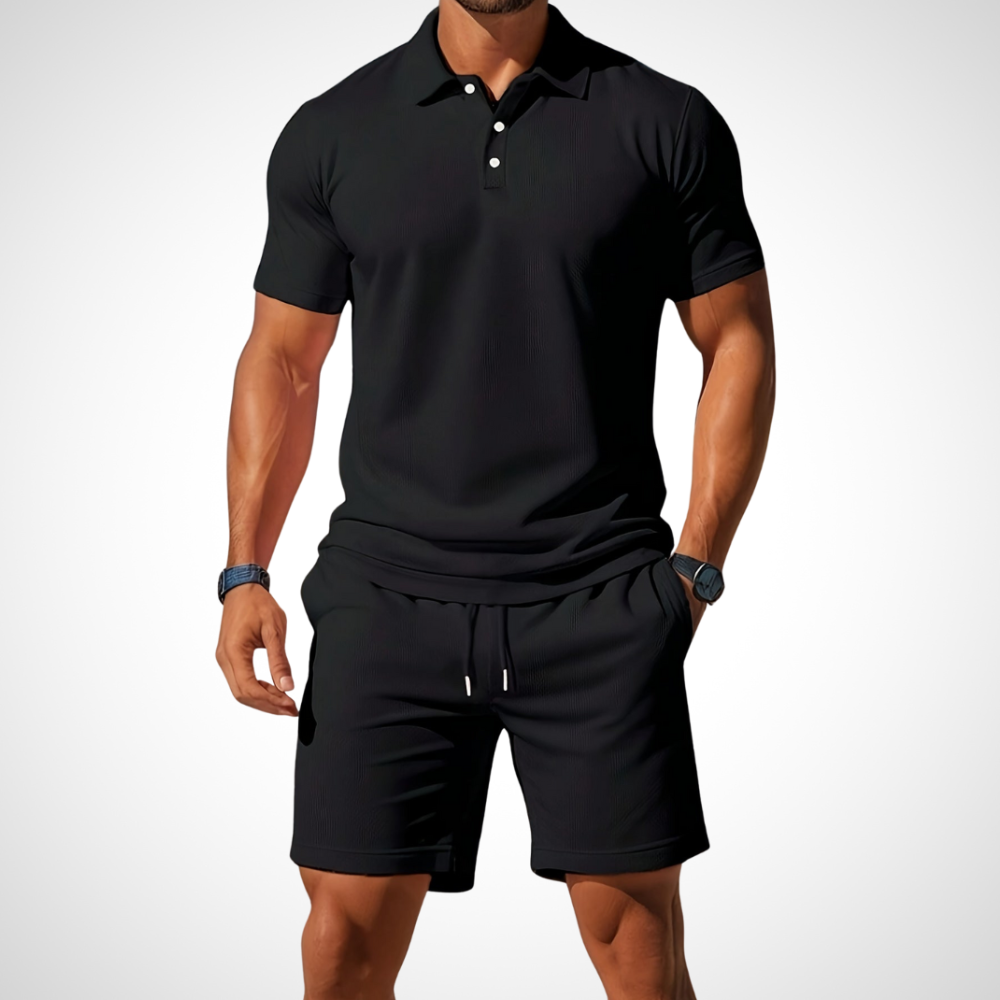 Casual polo- en shortset voor heren – Enrico