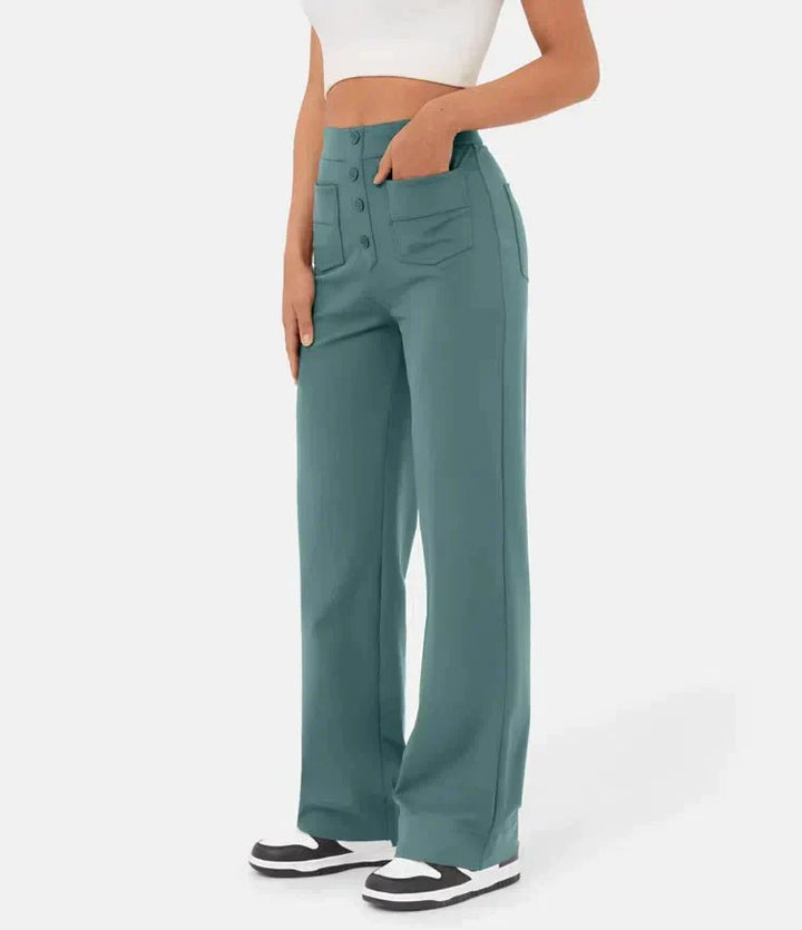 Flexibele Hooggetailleerde Broek - Luna