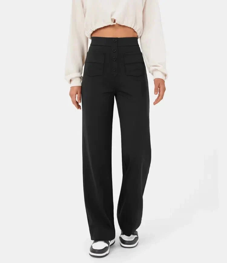 Flexibele Hooggetailleerde Broek - Luna