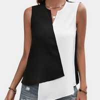 Trendy Zwart-Witte Asymmetrische Blouse voor Dames - Elise