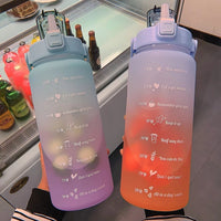 2L Motiverende Waterfles met Tijdmarkeringen - HydroMotivator