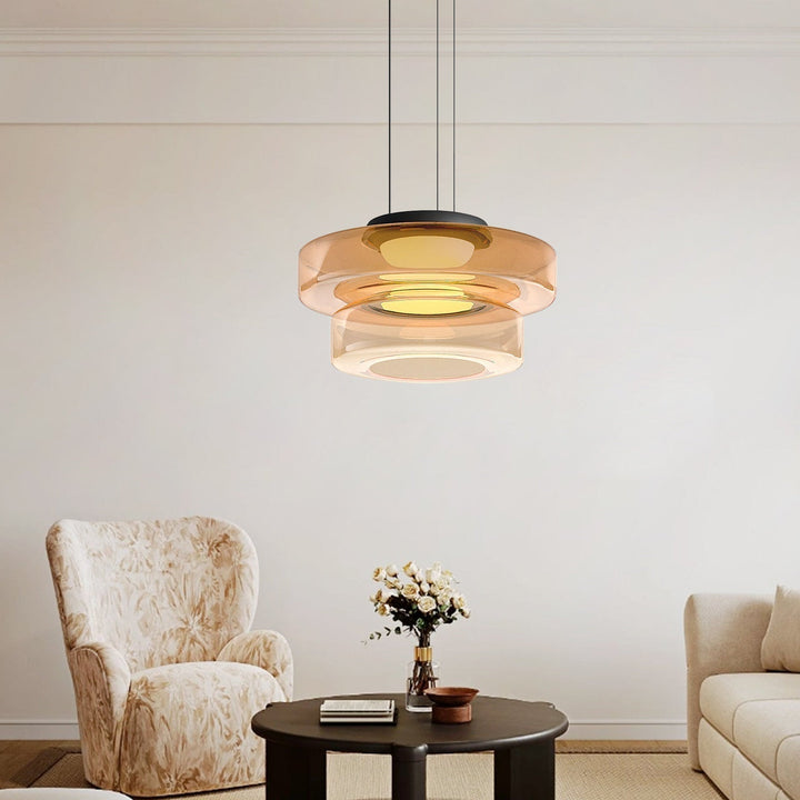Moderne Glazen Hanglamp in Bauhaus Stijl - AuroraSphere
