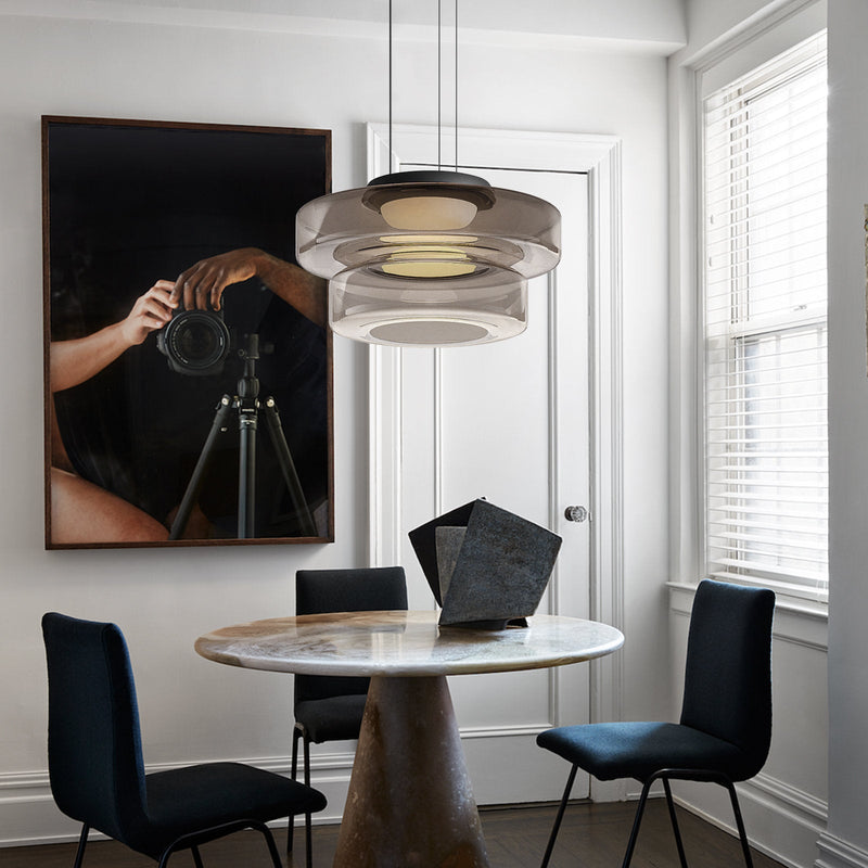 Moderne Glazen Hanglamp in Bauhaus Stijl - AuroraSphere