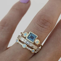 Vintage Ring met Blauwe Kristal - Lunara