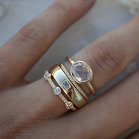 Vintage Gouden & Zirkonia Ring Set - Celestia