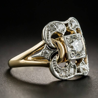 Vintage Gouden Zirkonia Ring - Celestine