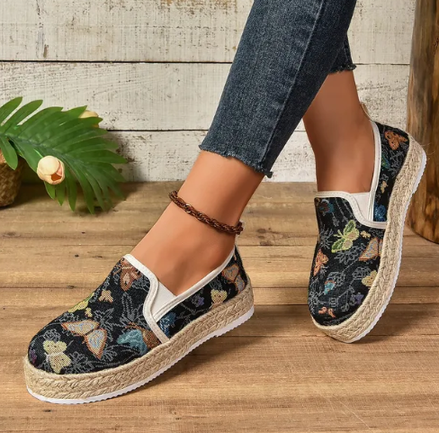 Platform Espadrilles met Bloemenprint – Fleur