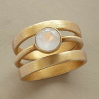 Vintage Gouden Ring met Ingelegde Maansteen - Noctis