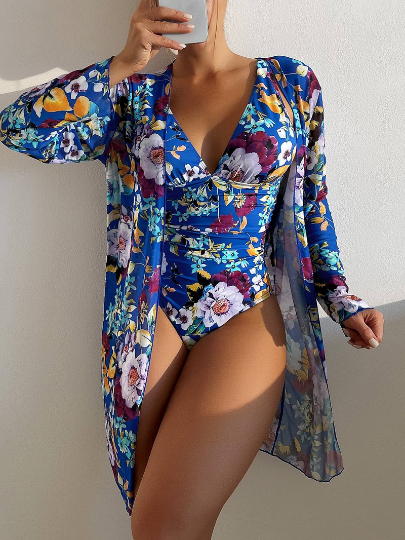 3-Delige Blauwe Bikini Set met Flatterende Pasvorm – Marisse