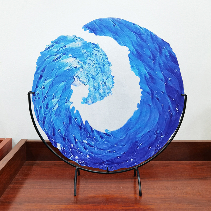 Glazen Sculptuur van Oceaangolf - AquaWave