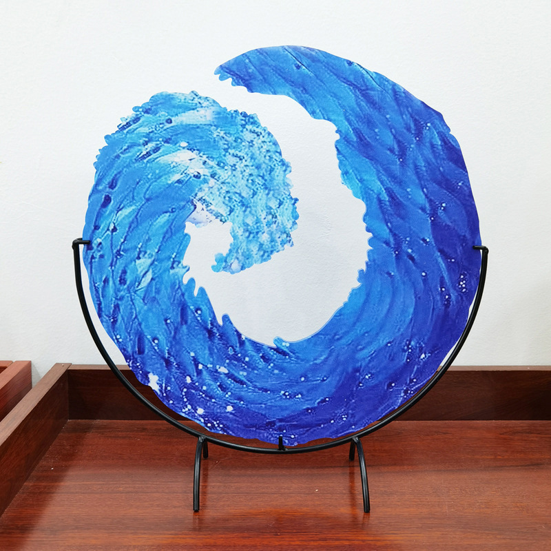 Glazen Sculptuur van Oceaangolf - AquaWave