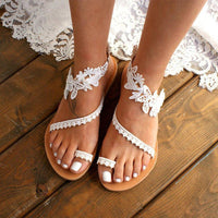 Boho-zomerse sandalen met punten en bloemenaccenten – Lorelai
