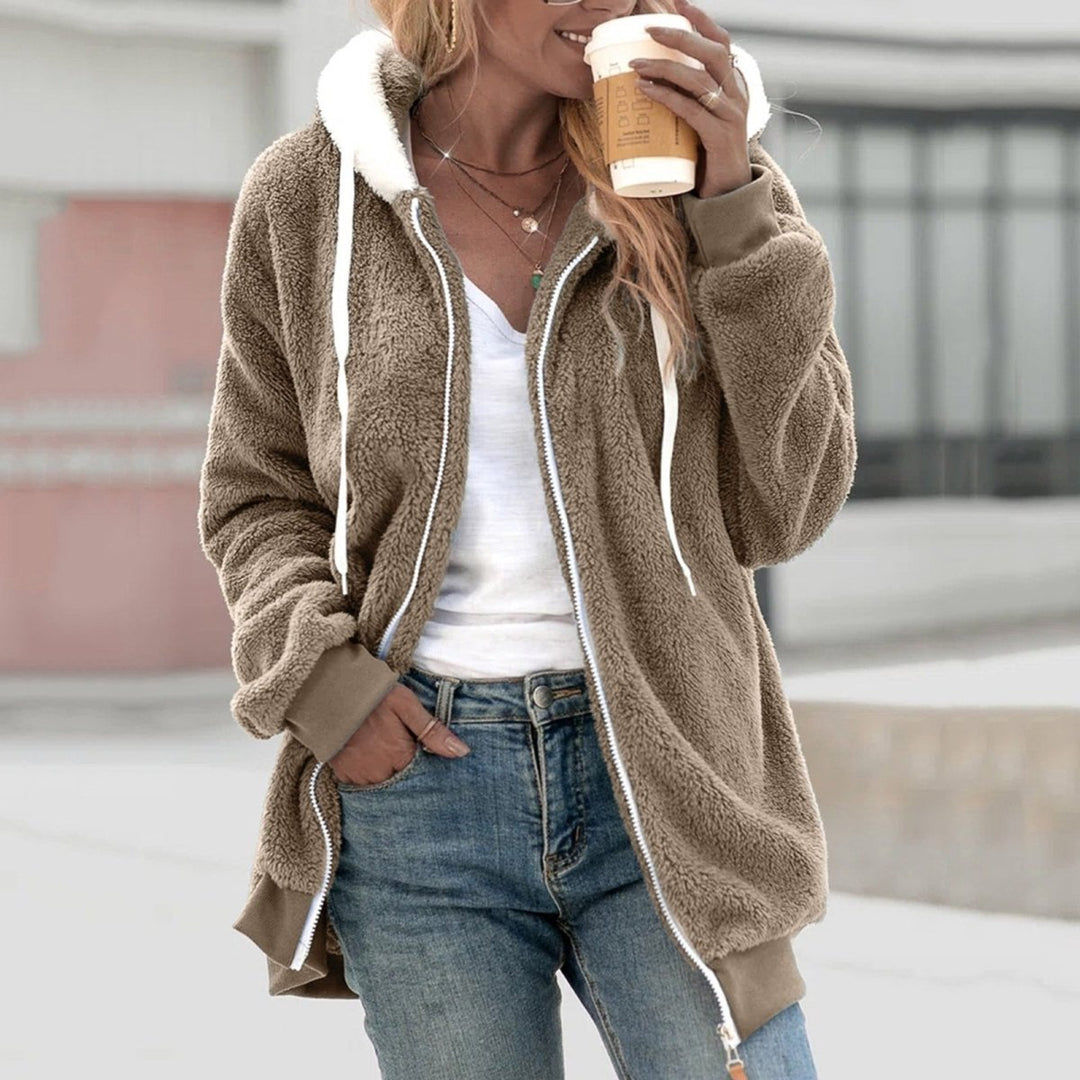 Oversized Warm Teddy Vest met Rits - Emilia