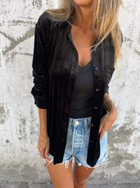 Trendy Fluwelen Blouse met Lange Mouwen - Clara