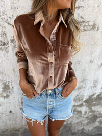 Trendy Fluwelen Blouse met Lange Mouwen - Clara