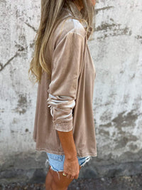 Trendy Fluwelen Blouse met Lange Mouwen - Clara